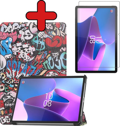 Hoesje - Geschikt voor Lenovo Tab P11 Pro - Met Screenprotector - Trifold Bookcase Hoes - Hard Cover Case - Met Uitsparing Geschikt voor Lenovo Pen - Hardcover Book - Tablethoes - Graffity