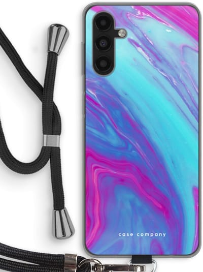 Case Company® - Hoesje met koord geschikt voor Samsung Galaxy A13 5G hoesje met Koord - Zweverige regenboog - Telefoonhoesje met Zwart Koord - Bescherming aan alle Kanten en Over de Schermrand
