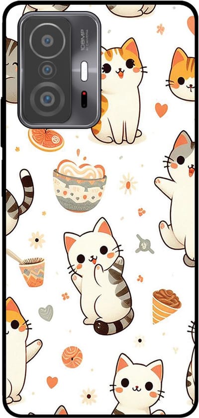 Smartphonica Telefoonhoesje Geschikt voor Xiaomi 11T / 11T Pro met katten opdruk - TPU backcover case cat design geschikt voor Xiaomi 11T;Xiaomi 11T Pro