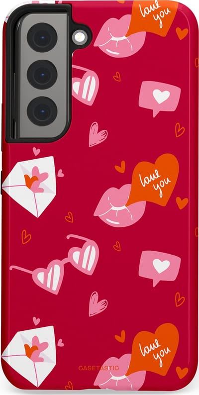 Casetastic Hoesje Geschikt voor Samsung S22 - Stijlvolle Beschermende Duo-layer Case - Liefdesbrief