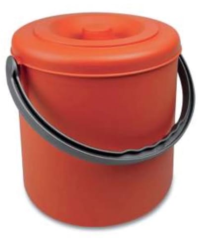 Kleine Oranje Prullenbak 10 Liter met Klep - Ideaal voor Keuken of Kantoor