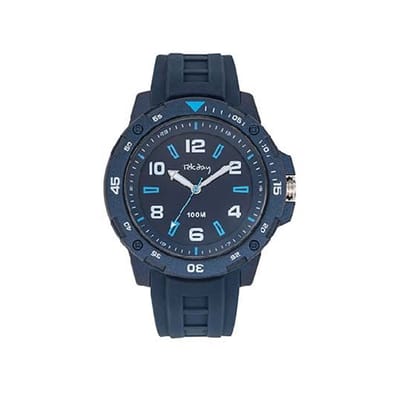Tekday-herenhorloge-model 656228-Donkerblauw-siliconen-hoog draagcomfort-10 atm waterdicht-zwemmen-duidelijke wijzerplaat-diameter 45 mm