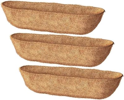 Trogvoeringen Kokosvezel - Muurmand Voeringen - Plantenbakken Vullen - Natuurlijk Vochtvasthoudend - 76 cm 3 Stuks - Bruin