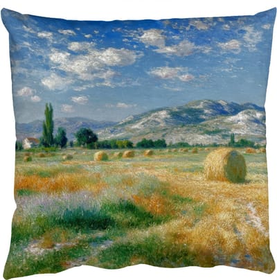 Sierkussens - Kussentjes Woonkamer - 50x50 cm - Landschap - Strobalen - Bergen - Wolken