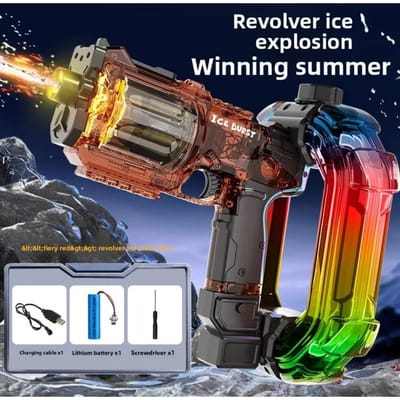 TK Elektrisch Revolver Waterpistool Speelgoed met Kleurrijke Lichten en Geluidseffecten Automatisch Zomers Water Speelgoed Compatibel met FUNWEE