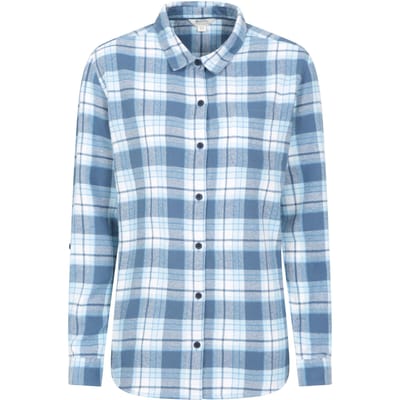 Mountain Warehouse Dames/Dames Balsem Geborsteld Flanellen Longline Shirt (Blauw)