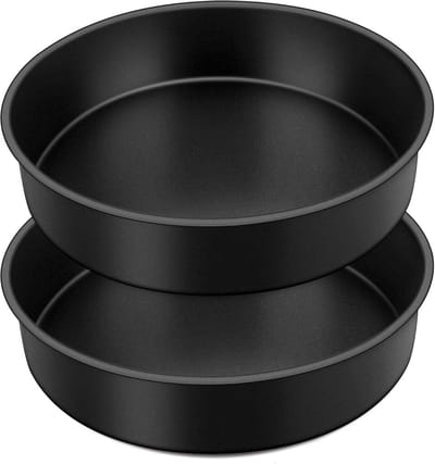 Set van 2 ronde bakvormen met anti-aanbaklaag, 25 cm, ideaal voor taarten, bruiloften en feestdagen, veilig en gezond bakken