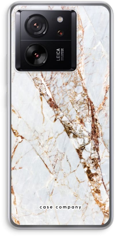 Case Company® - Hoesje geschikt voor Xiaomi 13T Pro hoesje - Goud marmer - Soft Cover Telefoonhoesje - Bescherming aan alle Kanten en Schermrand