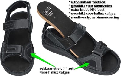 Fidelio Hallux -Heren - zwart - sandalen - maat 39