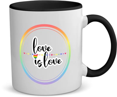 Akyol - lgbtq cadeau - koffiemok - theemok - zwart - Lgbt - pride vlag - lgbtq cadeau - met opdruk - lgbt - pride month - lgbtq vlag - gay pride - met tekst - opdruk - leuke pride spullen - verjaardag - cadeau - gift - 350 ML inhoud