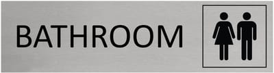 CombiCraft Aluminium deurbordje Bathroom 165x45mm met tape - per stuk