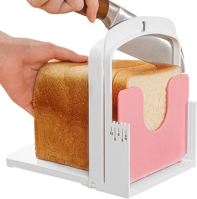 Broodsnijder Opvouwbaar - Toast Snijder - Gelijkmatig Snijden - Ruimtebesparend Ontwerp - N.v.t. - Wit
