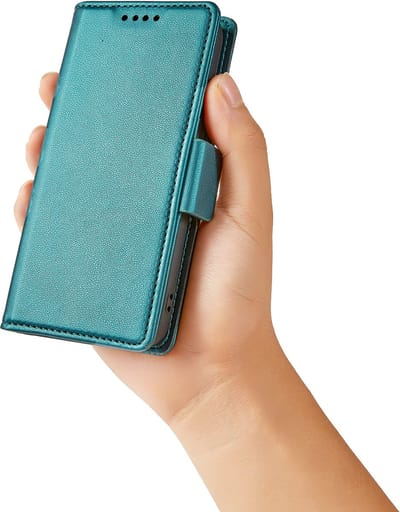 Geschikt voor Apple iPhone 16 Pro Max - Book Case Hoesje - Uitneembaar Hoesje - Magnetische Sluiting - Portemonnee Turqoise