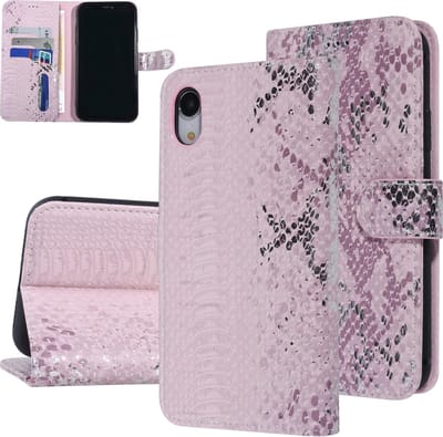 UNIQ Accessory Roze Slangenleer hoesje voor iPhone XR - Book Case