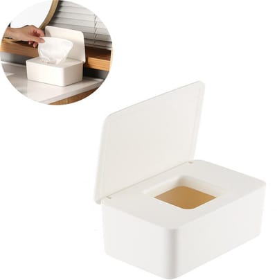 Vochtig Toiletpapier Houder - doos voor nat toiletpapier - Vochtige doekjes opbergdoos - Tissue Box - Billendoekjes box - doekjeshouder - Tissue Houder - Vochtige doekjes dispenser - doos voor nat toiletpapier - billendoekjes houder - wit