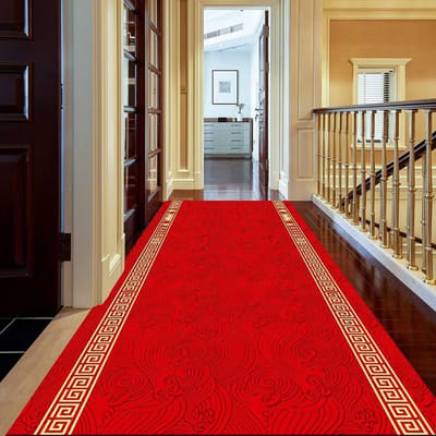 Wasbaar Chinees Rood Gangtapijt Lang Gangtapijt Antislip Woonkamer Keuken Gang Loper Tapijt Hotel Huisdecoratie Mat 60x300cm 23.6x118in