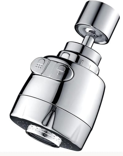 Verlengbuis voor keukenkraan, dual-mode ontwerp, sproeikop voor keukengootsteen, spatbescherming, keukenkraan, 360° draaibaar, waterbesparende keukenkraanbeluchter met filter (9 cm, dual-mode)