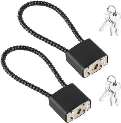 Dailygoods - Kabelslot met Sleutel, Verstelbare Stalen Kabel voor Veiligheid, Zwart