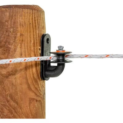 Gallagher Rol-Hoekisolator voor Houten Palen (5) - Voor robuuste draadgeleiding in hoeken van houten palen