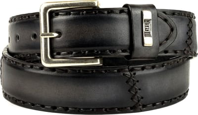 Mayura Riem 925 Antraciet Cowboy Western 4 cm Brede Jeans Riem Verwisselbare Gesp Glad leder Maat 90 cm (bovenkant gesp tot middelste gaatje)