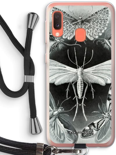 Case Company® - Hoesje met koord geschikt voor Samsung Galaxy A20e hoesje met Koord - Haeckel Tineida - Telefoonhoesje met Zwart Koord - Bescherming aan alle Kanten en Over de Schermrand