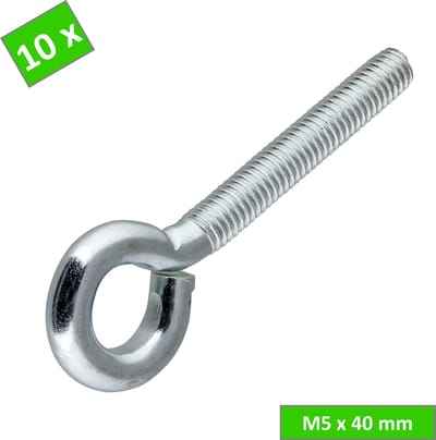 TQ4U Schroefoog - 40 mm - M5 - Verzinkt - 10 stuks
