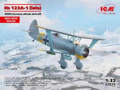 ICM Henschel Hs 123A - Duits Aanvalsvliegtuig WWII - 1:32 Modelbouw - 32015