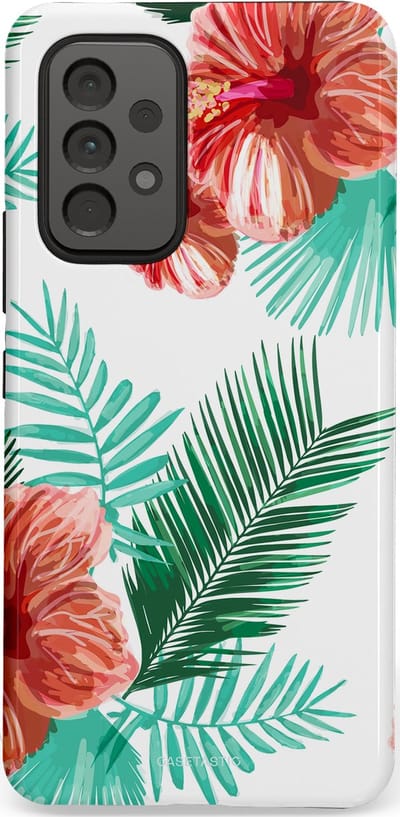Casetastic Hoesje Geschikt voor Samsung A53 - Stijlvolle Beschermende Duo-layer Case - Exotisch Roze Flora