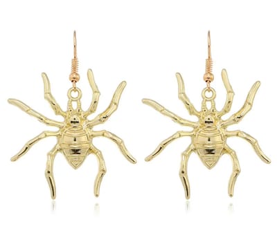 Plux Fashion Spin Oorbellen - Goud - 5cm - Metaal - Heren - Dames - Sieraden - Goude Oorbellen - Oorhangers - Spider Earrings - Sieraden Cadeau - Luxe Style - Duurzame Kwaliteit - Halloween - Oktoberfeest - Kerst