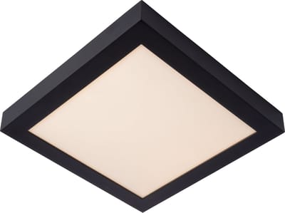 Lucide BRICE-LED - Plafonnière (Plafondlamp) Badkamer - LED Dimbaar - 1x30W 3000K - IP44 - Zwart