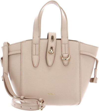 FURLA Leren Schoudertas Handtas Net Mini Tote Bag Ballerina i Crème