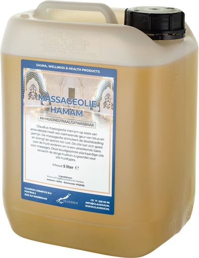 Massageolie Hamam 5 liter - 100% natuurlijk - biologisch en koud geperst