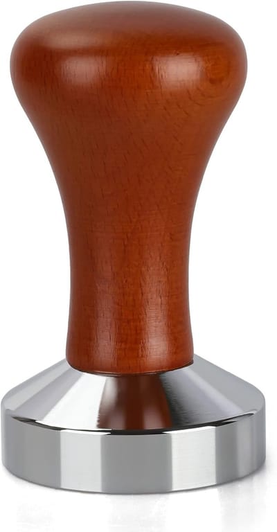 Daity Eén espressotamper - koffietampertool - geschikt voor thuis - koffieshop - enz. (51 mm - massief hout - roestvrij staal)