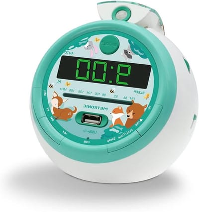 Wekkerradio Projectie - Kinderwekker FM Radio - Wakker Worden - Automatische Tijdsynchronisatie - S - Groen
