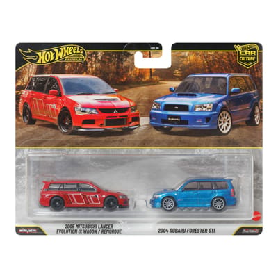 Hot Wheels Premium Car culture Set van 2 - 2005 Mitsubishi Lancer Evolution IX Wagon & 2004 Subaru Forester STI