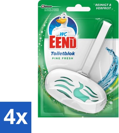 4 x WC Eend - Pine Fresh - Toiletblok - Klassieke Dennengeur - 40 gr - Toiletblok - Toilet Reiniging - Dennengeur - Kalkaanslag - Wc Schoonmaak