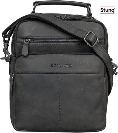 Stijlvolle leren schoudertas voor heren - Vintage look met meerdere vakken
