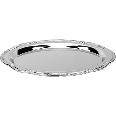 Plateau Gravé Argenté Assiette à Dessert Vintage Plateau de Service Polyvalent pour Gâteau Fruits Bijoux Présentation white