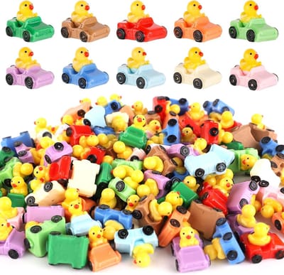 Miniatuur Eendjes voor Auto Decoratie - 50 Stuks in 10 Kleuren, Unieke Hars Eenden voor Feestjes en Thuisdecoratie, Perfecte Cadeaus en Party Favors