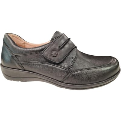 Caprice Zwarte Leren Dames Bandschoenen - Zwart - 38