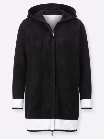 Gebreid vest met capuchon