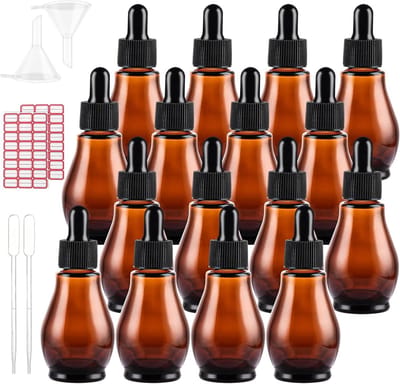 30ml Bruine Glazen Pipetfles voor Essentiële Olie, Parfum en Aromatherapie - Verpakking van 20 Stuks