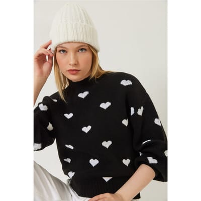 Hartpatroon Crew Neck Relaxed Fit Trui