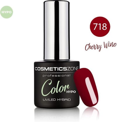 Cosmetics Zone UV/LED Hypoallergene Gellak Cherry Wine 718 - Rood - Glanzend - Gel nagellak - Gel nagellak