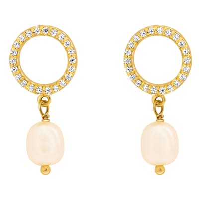 Orphelia 'Spa' Dames 925 Sterling Zilveren Set: Halsketting + Oorbellen - Gouden SET-7575/G
