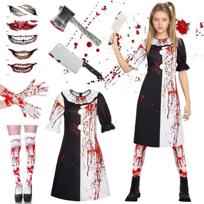 Griezelig Clownskostuum voor Halloween, Feestjes en Verkleedpartijen met Accessoires