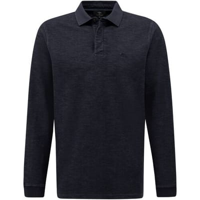 Fynch-Hatton Trui Rugby Shirt Garment Dyed Longsleeve Navy / male