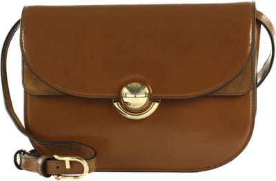 FURLA Leren Schoudertas Sfera Crossbody Round Cognac Bruine