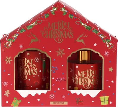 giftset - kaars - geurverspreider - kerst - geurkaars - geurstokjes