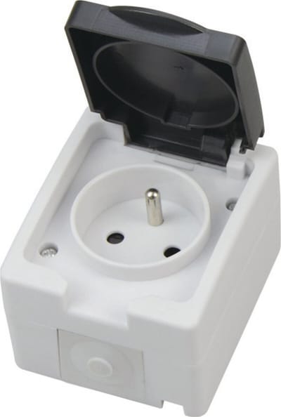 Buitenstopcontact - Opbouw - Enkel - Geaard - Waterdicht IP54 | België
